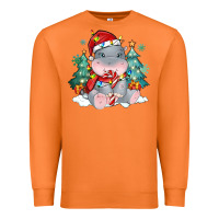 Carrot cute christmas hippopotamus Premium Sweatshirt - MaliasSmallBusiness