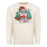 Sandshell cute christmas hippopotamus Premium Sweatshirt - MaliasSmallBusiness
