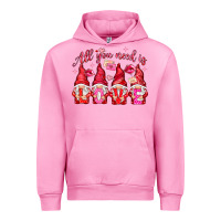 Fuchsia Pink All you need is love gnomies Valentine's Day Urban Hoodie - HowdyJamesFarm