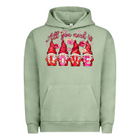 Pigment Oil Green All you need is love gnomies Valentine's Day Urban Hoodie - HowdyJamesFarm