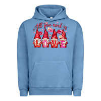Pigment Pebble Blue All you need is love gnomies Valentine's Day Urban Hoodie - HowdyJamesFarm