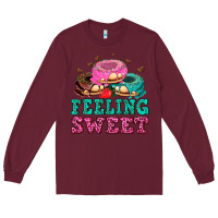 Burgundy feeling sweet donuts Long Sleeve Tee - AdoDesignShop