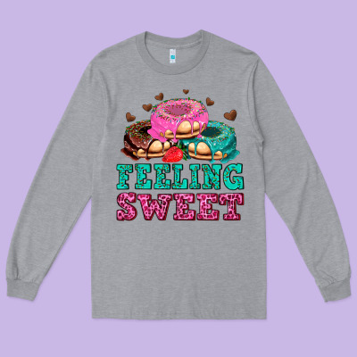 Feeling Sweet Donuts Long Sleeve Tee Designed By Adodesignshop