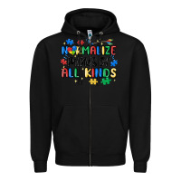 Black normalize minds of all kinds Zipper Hoodie - MaliasSmallBusiness