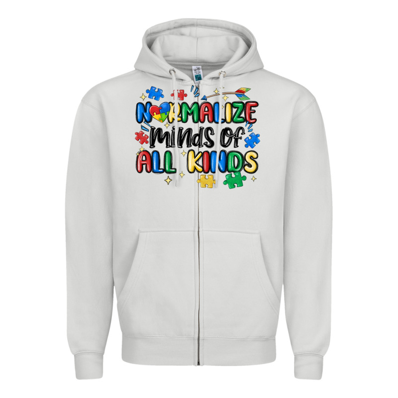 Normalize Minds Of All Kinds Zipper Hoodie by MaliasSmallBusiness | Teevron