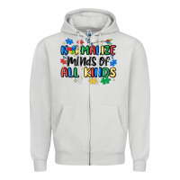 Dove Grey normalize minds of all kinds Zipper Hoodie - MaliasSmallBusiness