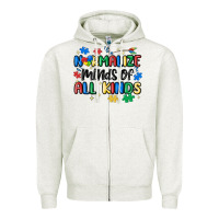 Oatmeal Heather normalize minds of all kinds Zipper Hoodie - MaliasSmallBusiness