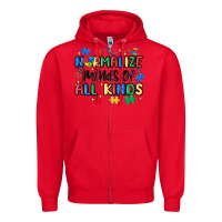Red normalize minds of all kinds Zipper Hoodie - MaliasSmallBusiness