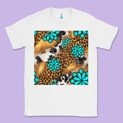 Western Turquoise Gemstone Seamless Pattern Classic Tee Designed By Bundleandbundleshop