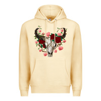 Pina Colada valentines bull skull Premium Hoodie - RanaPortraitStore