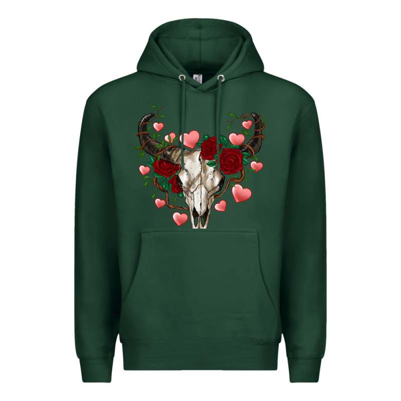Valentines Bull Skull Premium Hoodie by RanaPortraitStore | Teevron