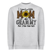 Heather Grey i have two titles mom and grmmh and i rock them both Heavyweight Sweatshirt - CowhideDigitalArt
