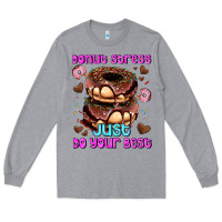Heather Grey donut stress just do your best Long Sleeve Tee - AdoDesignShop