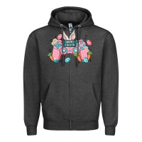 Charcoal Heather happy easter Zipper Hoodie - MaliasSmallBusiness