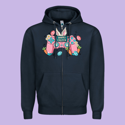 Happy Easter Zipper Hoodie Designed By Maliassmallbusiness