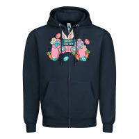 Navy happy easter Zipper Hoodie - MaliasSmallBusiness