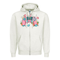 Oatmeal Heather happy easter Zipper Hoodie - MaliasSmallBusiness