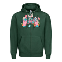 Sports Green happy easter Zipper Hoodie - MaliasSmallBusiness