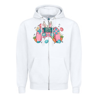White happy easter Zipper Hoodie - MaliasSmallBusiness