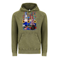 Vintage Olive 4th of July gnomes truck Vintage Hoodie - CowGirlArtShop