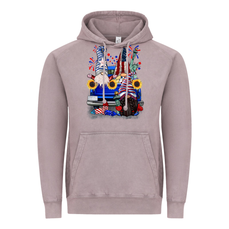 4th Of July Gnomes Truck Vintage Hoodie by CowGirlArtShop | Teevron