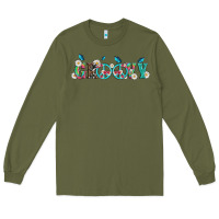 Army Green groovy with peace  sign flowers Long Sleeve Tee - Artiststas