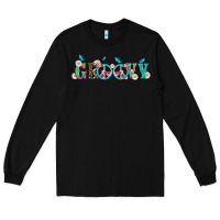 Black groovy with peace  sign flowers Long Sleeve Tee - Artiststas