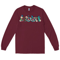 Burgundy groovy with peace  sign flowers Long Sleeve Tee - Artiststas