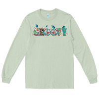 Matcha groovy with peace  sign flowers Long Sleeve Tee - Artiststas