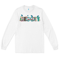 White groovy with peace  sign flowers Long Sleeve Tee - Artiststas