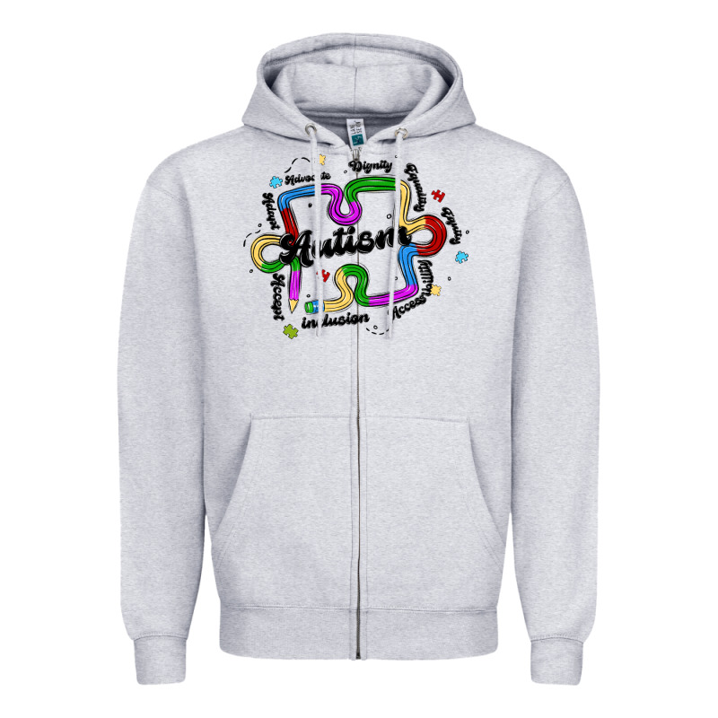 Autism Teacher Pencil Zipper Hoodie by MaliasSmallBusiness | Teevron