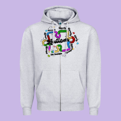 Autism Teacher Pencil Zipper Hoodie Designed By Maliassmallbusiness