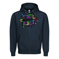 Navy autism teacher pencil Zipper Hoodie - MaliasSmallBusiness