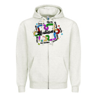 Oatmeal Heather autism teacher pencil Zipper Hoodie - MaliasSmallBusiness
