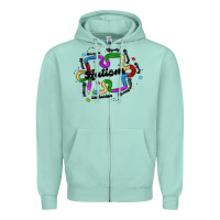 Seafoam autism teacher pencil Zipper Hoodie - MaliasSmallBusiness