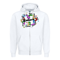 White autism teacher pencil Zipper Hoodie - MaliasSmallBusiness