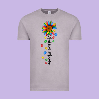 Autism Mama Sunflower Black Vintage Tee Designed By Jahusdesignshop