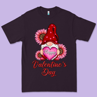 Happy Valentines Day Gnomes With Sunflower Premium Tee Designed By Ranaportraitstore