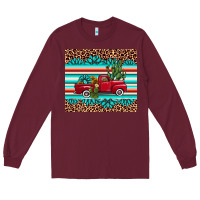 Burgundy truck gemstone leopard Long Sleeve Tee - AdoDesignShop
