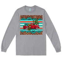 Heather Grey truck gemstone leopard Long Sleeve Tee - AdoDesignShop