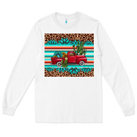 White truck gemstone leopard Long Sleeve Tee - AdoDesignShop