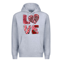 Heather Grey love with pink gemstone Premium Hoodie - RanaPortraitStore