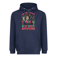 Navy some days i rock it some days it rocks me Heavyweight Hoodie - MaliasSmallBusiness