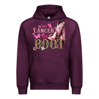 Mauve Wine Give Cancer the boot Cancer Awareness Urban Hoodie - HowdyJamesFarm