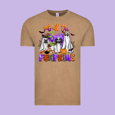 Pet All The Pupkins Vintage Tee Designed By Adodesignshop