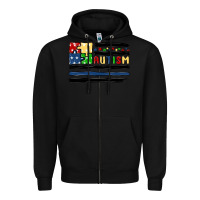 Black autism usa flag Zipper Hoodie - MaliasSmallBusiness