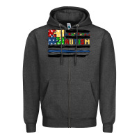 Charcoal Heather autism usa flag Zipper Hoodie - MaliasSmallBusiness