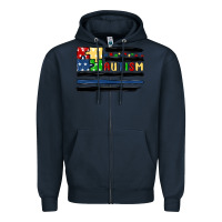 Navy autism usa flag Zipper Hoodie - MaliasSmallBusiness