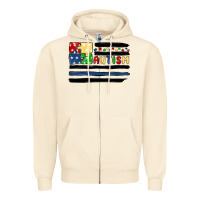 Sandshell autism usa flag Zipper Hoodie - MaliasSmallBusiness