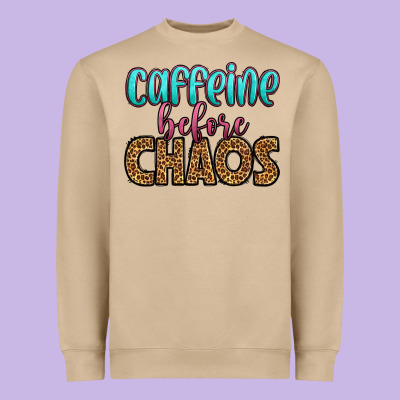 Caffeine Before Chaos Heavyweight Sweatshirt Designed By Hra Design Shop